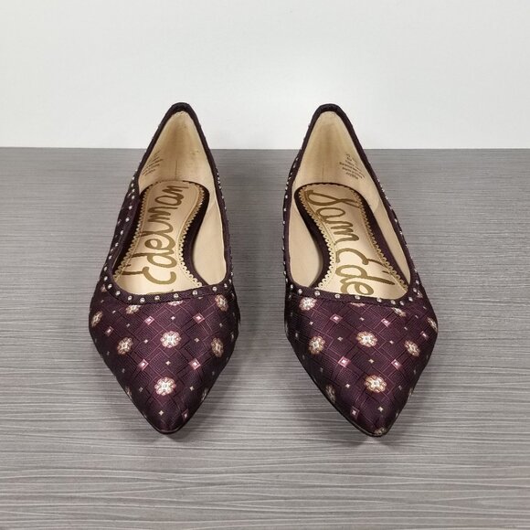 Sam Edelman Rivera Flat, Wine Fabric, Womens Size 8 M / 38 - Picture 2 of 12